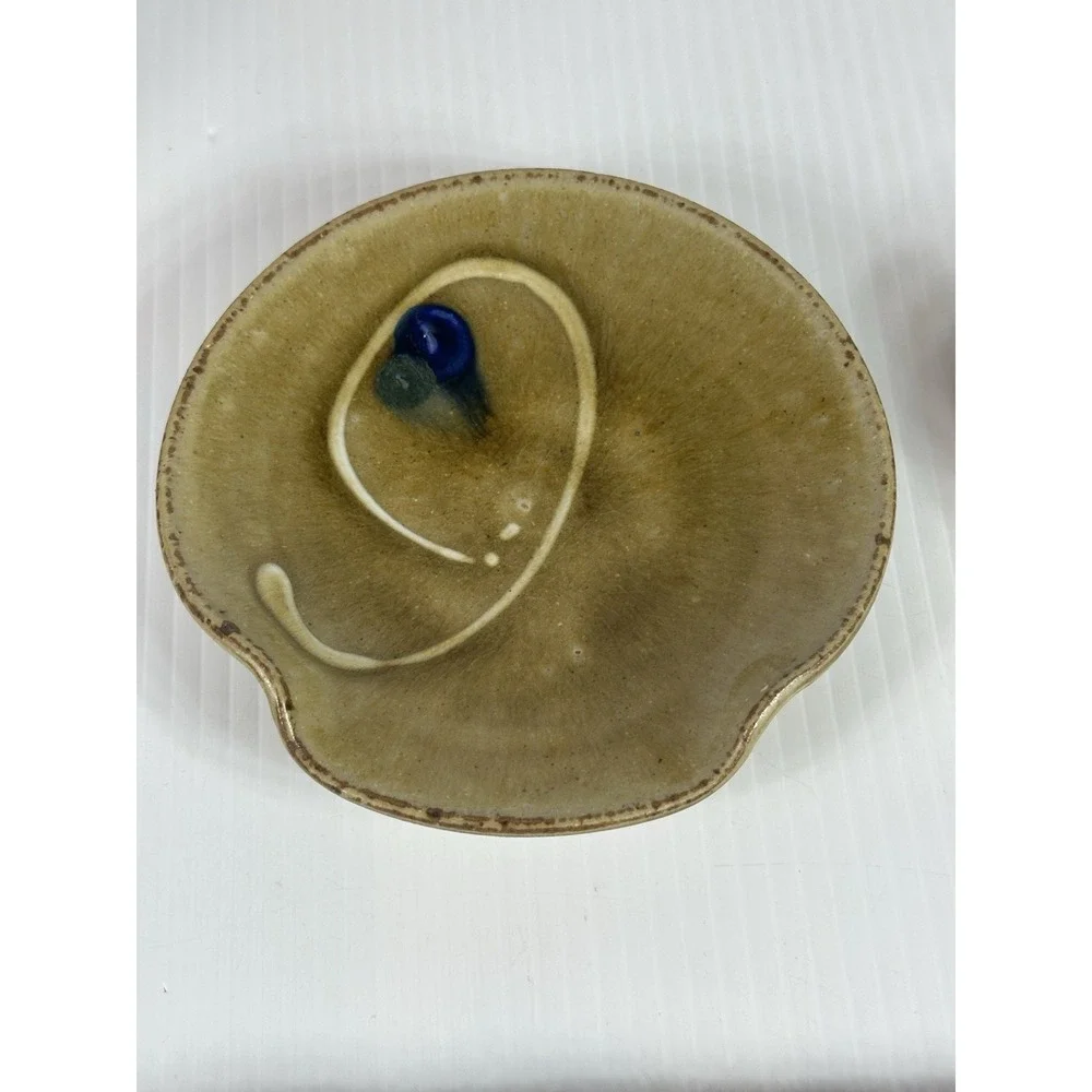 Studio‎ Art Stoneware Pottery Hand Thrown Spoon Rest  Stamped A On Bottom